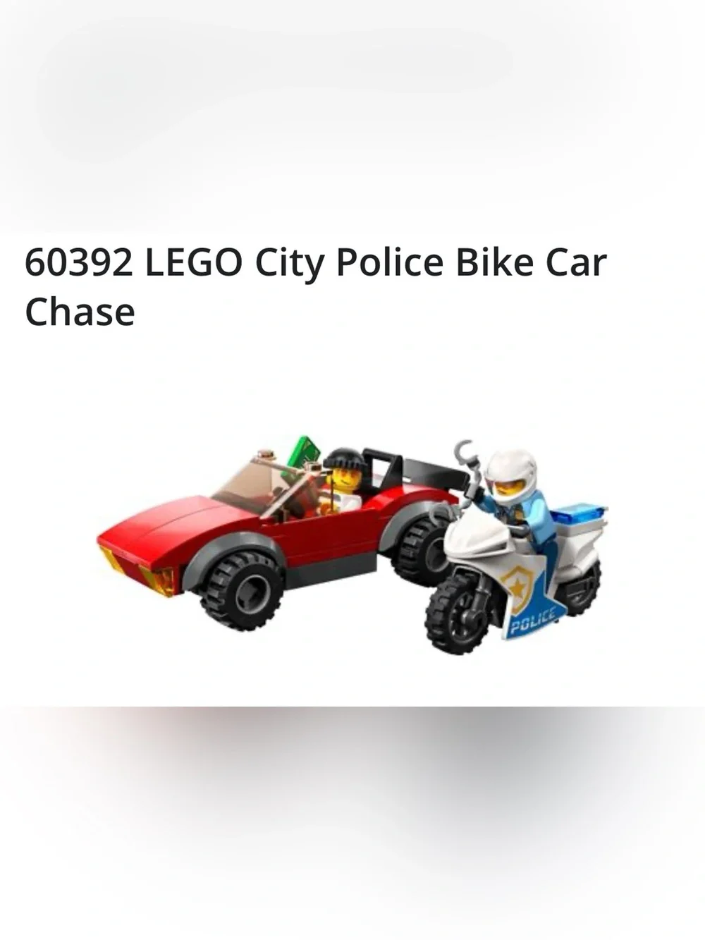 LEGO City Police Bike Car Chase set (60392) new in sealed package 59 pieces - Picture 3 of 8